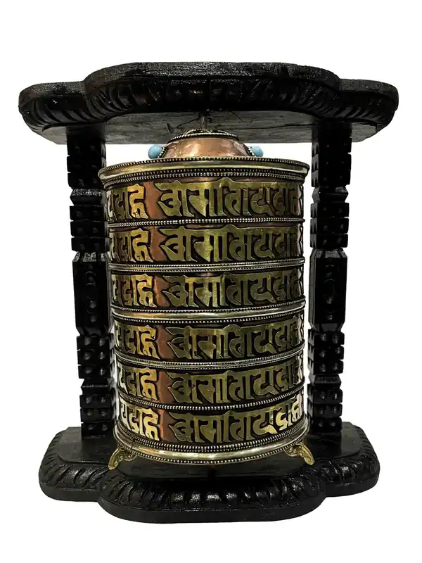 27 cm Traditional Prayer Wheel with Mantra