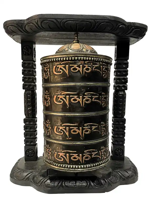 40 cm Traditional Prayer Wheel with Mantra