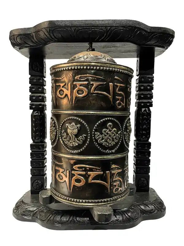40cm Prayer Wheel with Ashtamangala