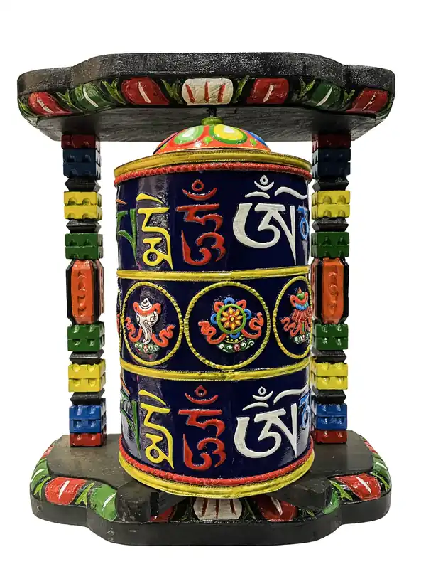 40cm Tibetan Prayer Wheel with Ashtamangala