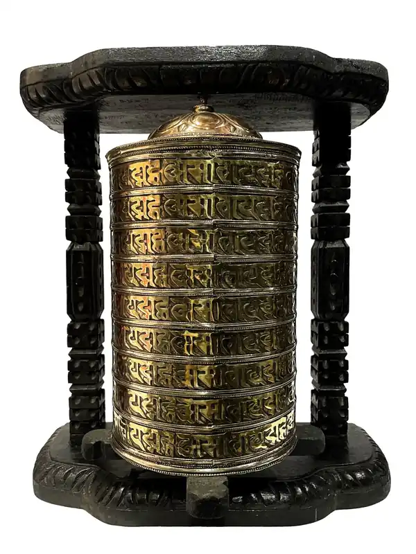 Mantra Om Mani Padme Hum – Roue de prière artisanale