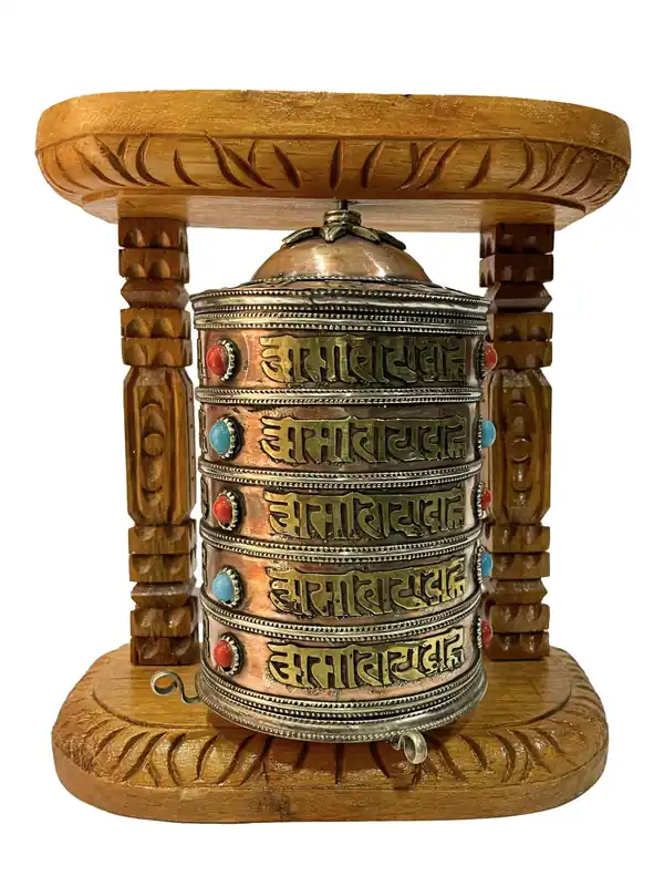 21cm Roue de prière tibétaine avec Mantra