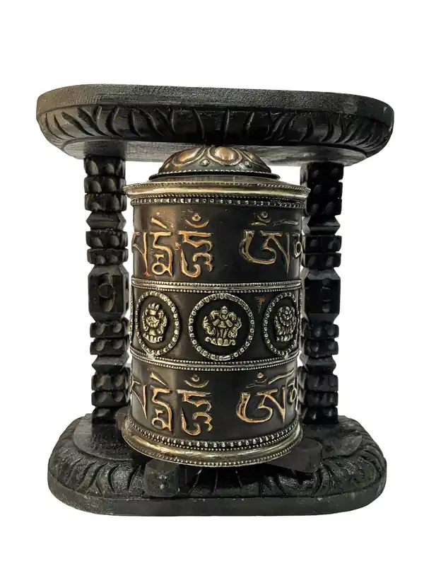 20cm Prayer Wheel with Ashtamangala