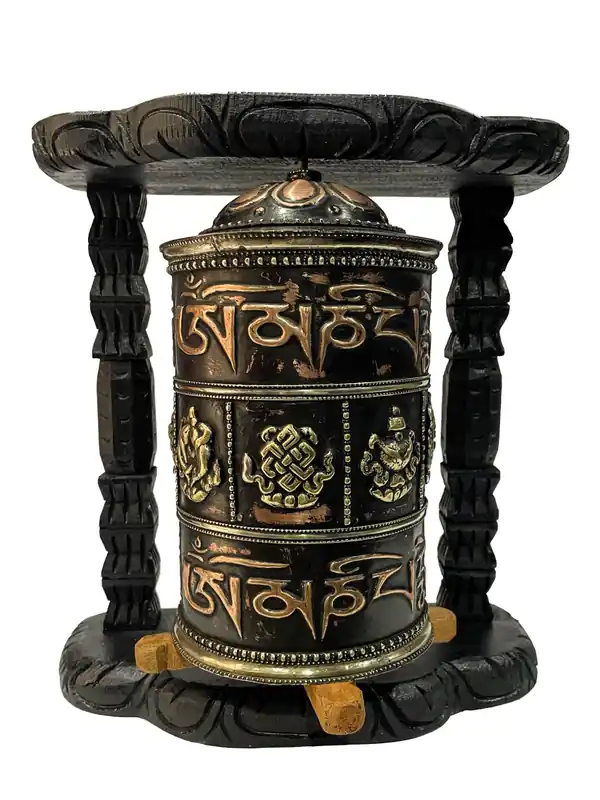 Roue de prière Om Mani Padme Hum avec mantra