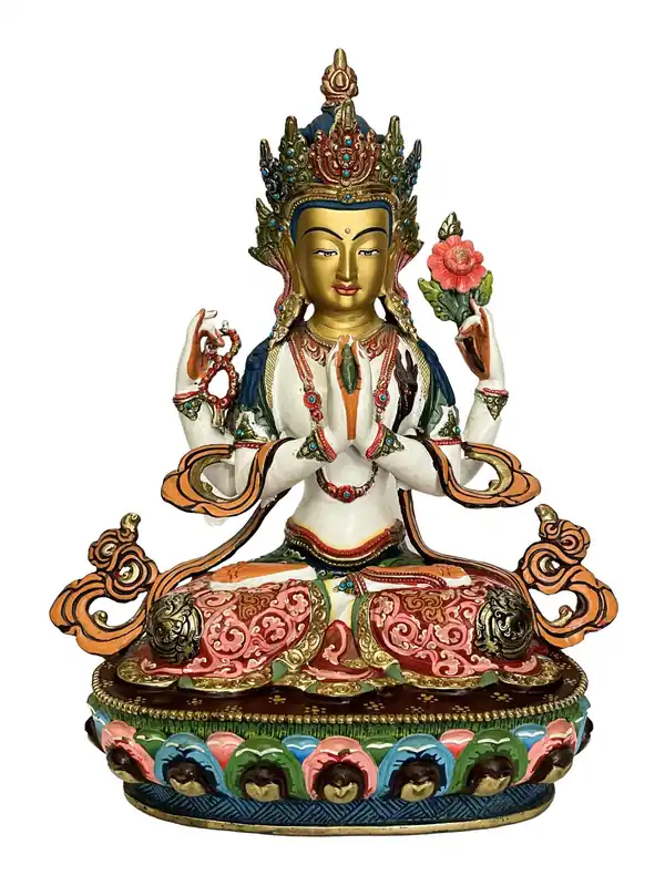 Statue tibétaine du Bodhisattva Chenrezig