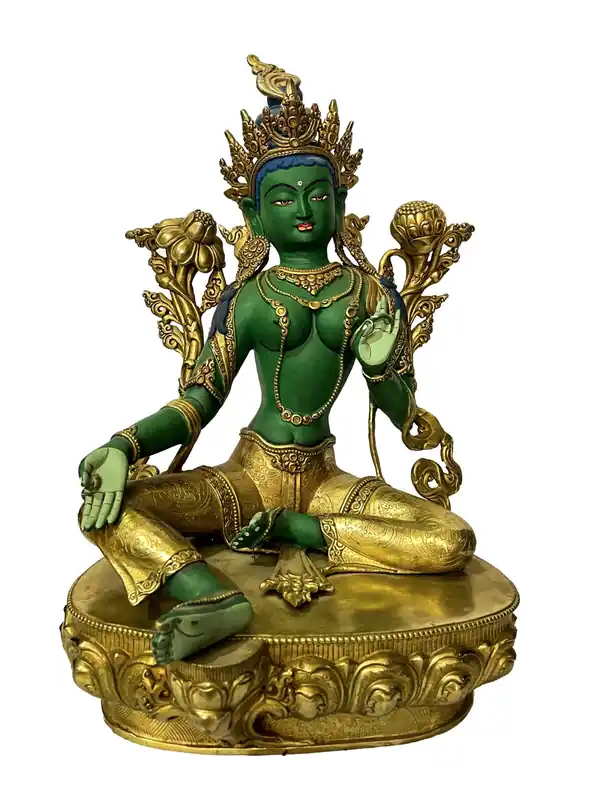 Statue de la déesse bouddhiste Tara Verte
