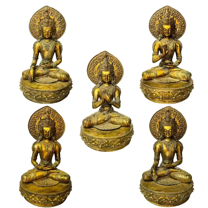 Statue du set des Cinq Bouddhas