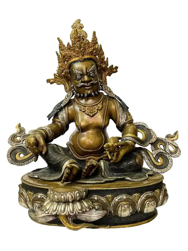 Statue artisanale de Jambhala jaune – La divinité de la richesse