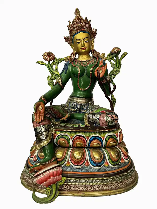 Statue de la Bouddha féminine traditionnelle – Tara verte