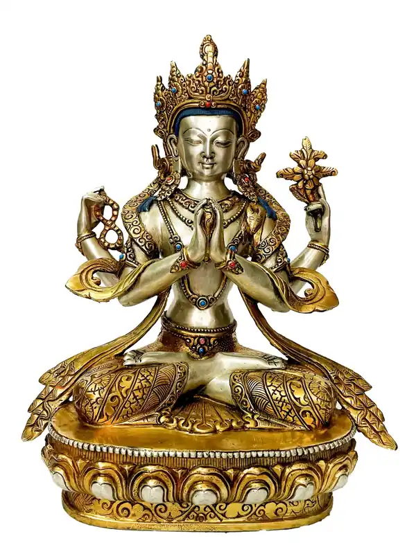 Statue traditionnelle de Chenrezig – Divinité de la compassion