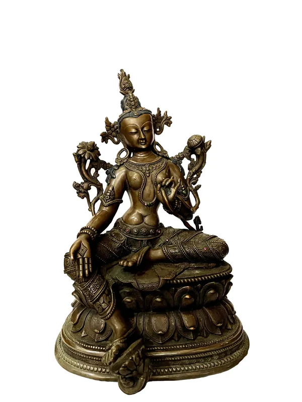 Statue de la Bouddha féminine tibétaine – Tara verte