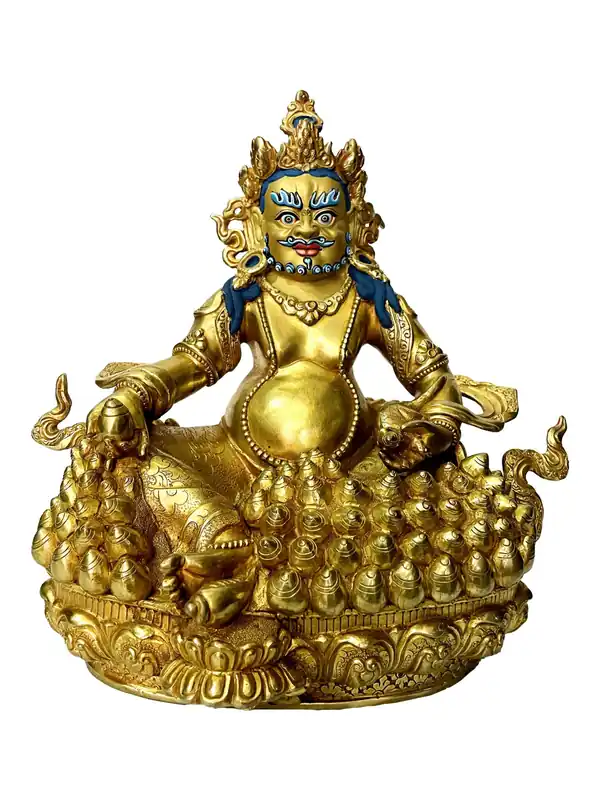 Statue rituelle de Jambhala jaune – La divinité de la richesse