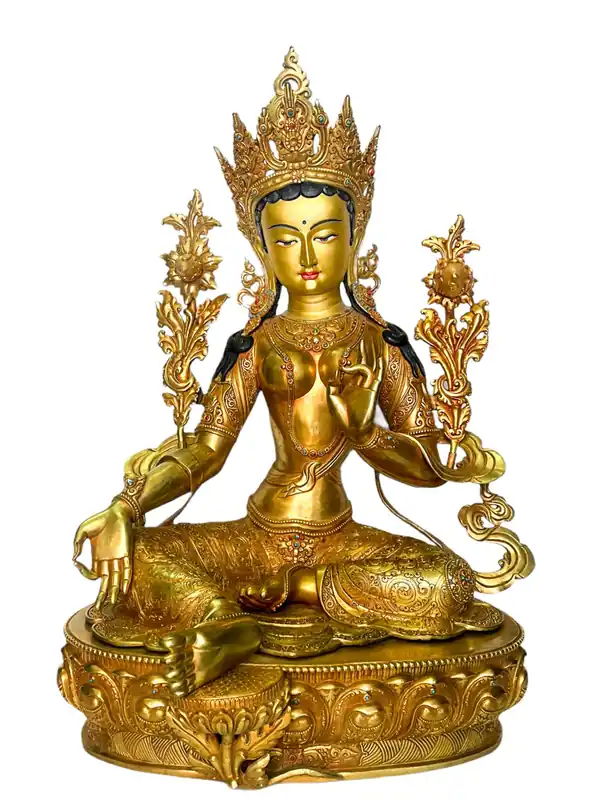 Statue traditionnelle du Bouddha né de soi – Tara verte