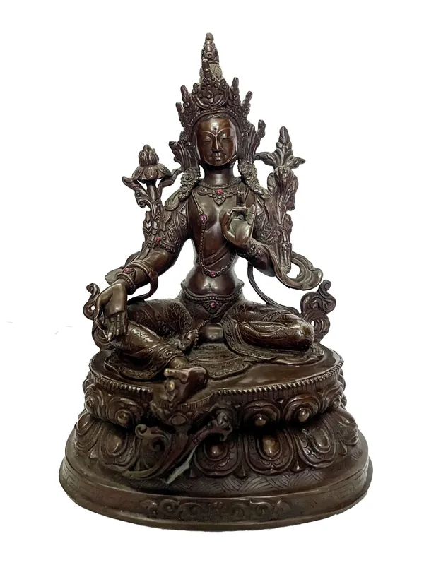 Statue traditionnelle de la Mère Tara Verte