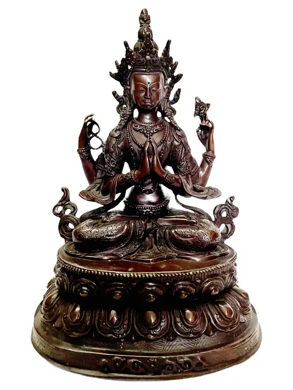Statue tibétaine de Chenrezig – Divinité de la compassion