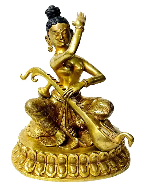 Saraswati – Yangchen Drolma Statue Traditionnelle