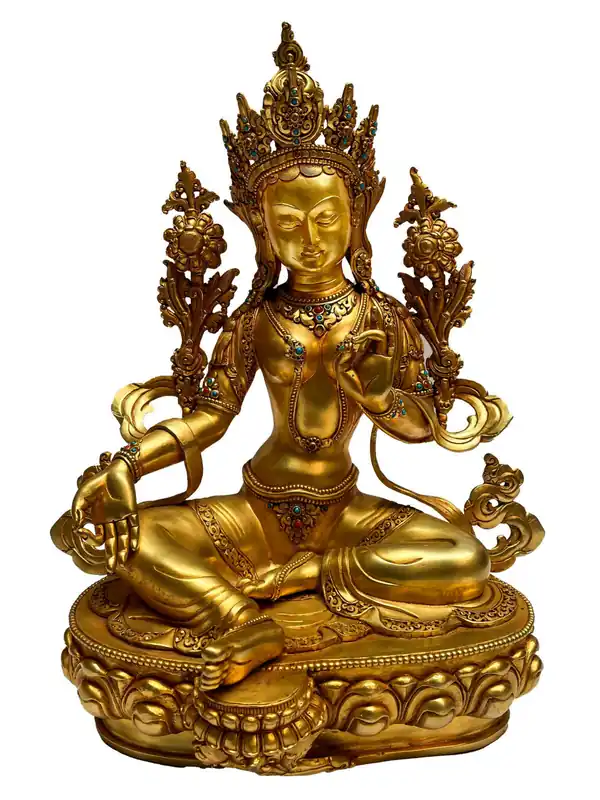 Statue tibétaine de la Mère Verte Tara