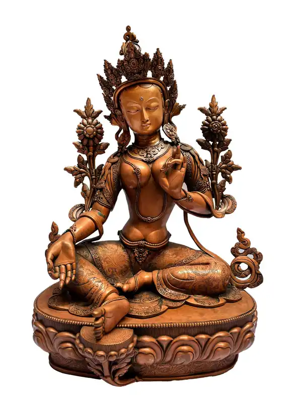 Statue artisanale de la Mère Tara Verte