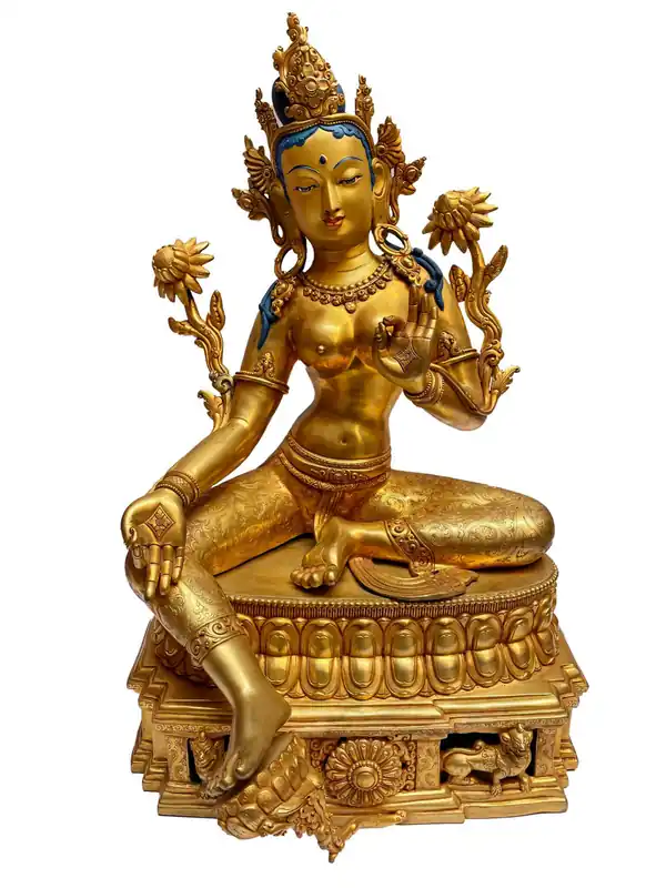 Statue artisanale de la Tara verte – Mère et Protectrice Tara