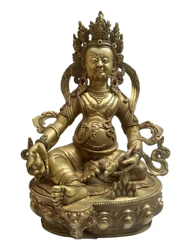 Statue traditionnelle de Jambhala jaune – Divinité de la richesse