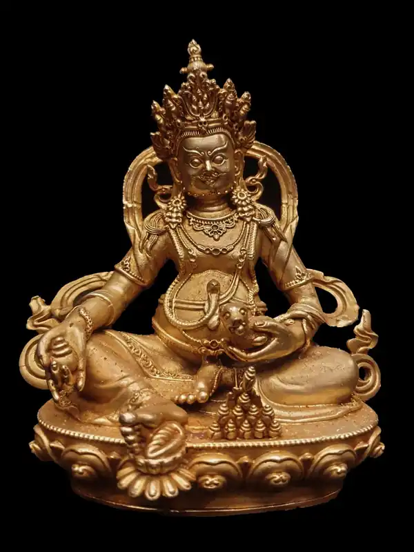 Statue tibétaine de Jambhala jaune – Richesse