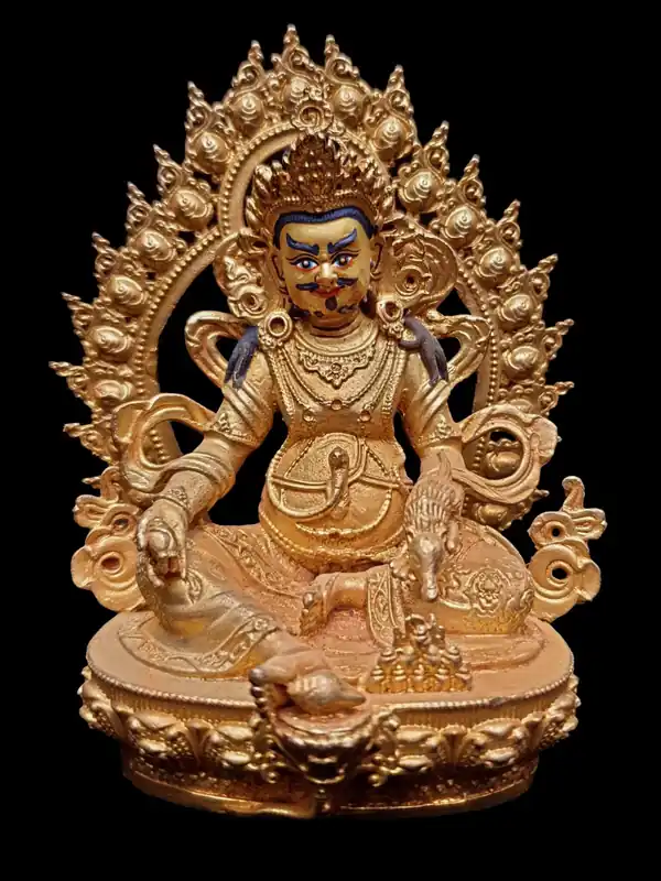 Statue bouddhiste de Jambhala jaune – Richesse