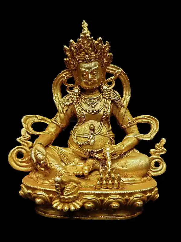 Statue traditionnelle de Jambhala jaune – Richesse