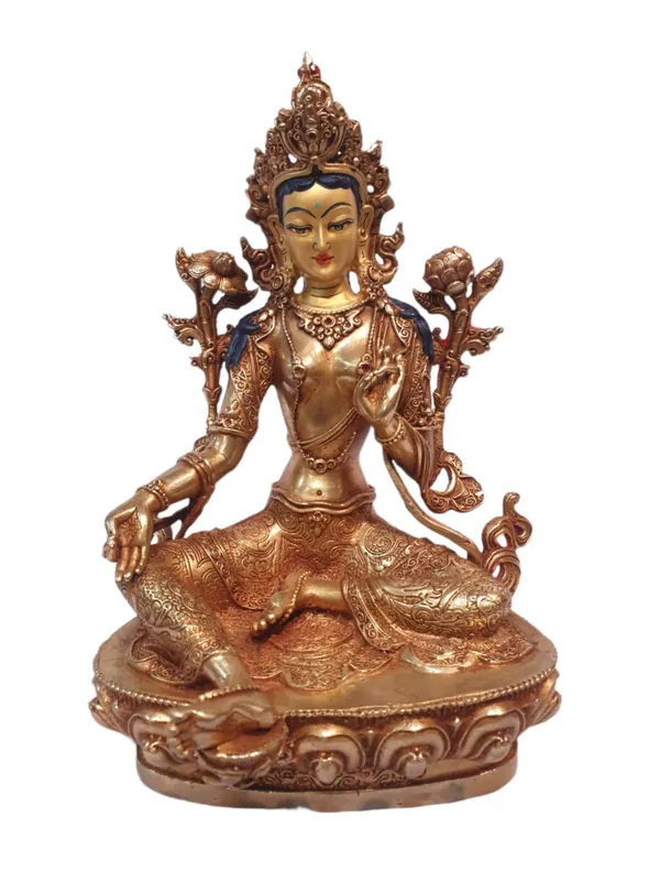 Statue artisanale de la déesse Verte Tara