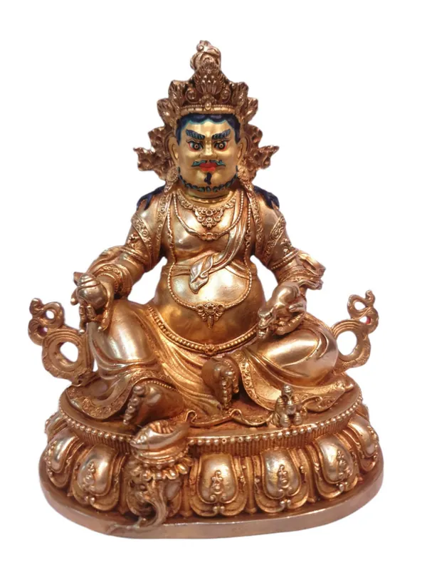 Statue traditionnelle de Jambhala jaune – La divinité de la richesse