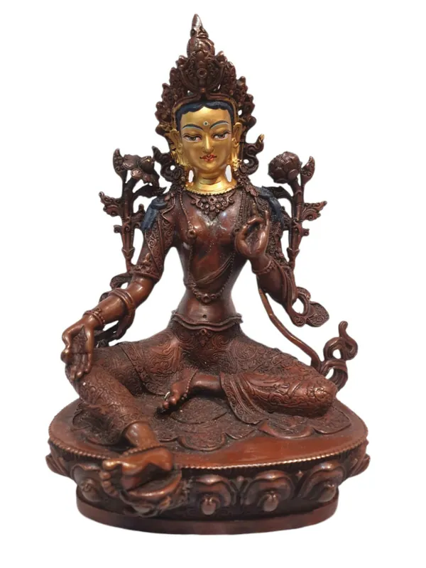 Statue bouddhiste de Tara Verte