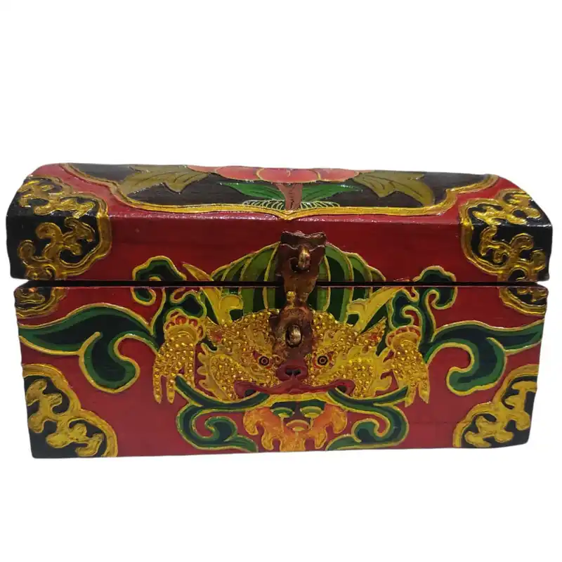 Boîte tibétaine avec motif de Cheppu