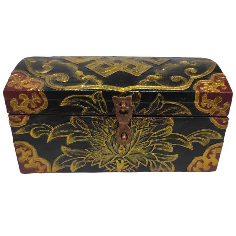 Boîte tibétaine avec motif de fleur