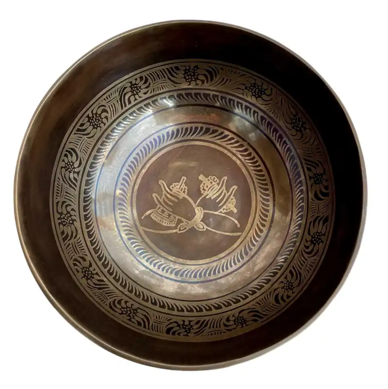 Bol chantant avec gravure de Double Dorje