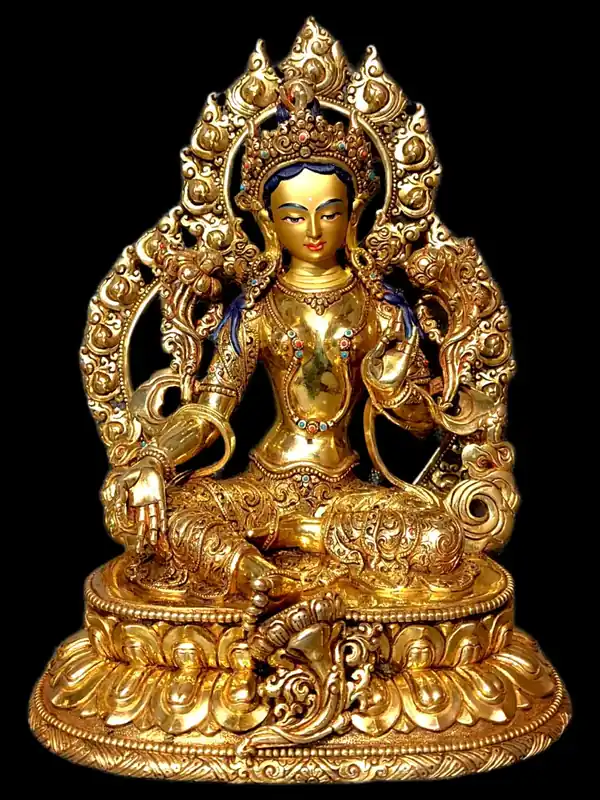 Statue traditionnelle de la Bouddha féminine – Tara verte