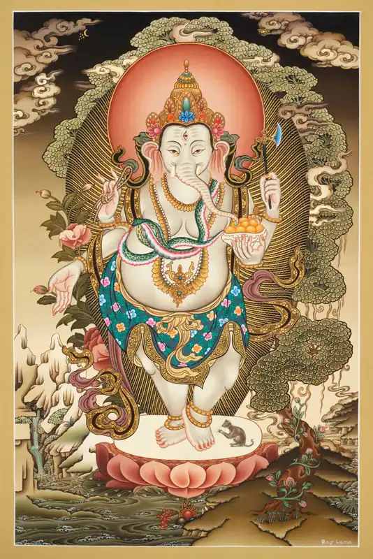 Peinture bouddhiste de Ganesh