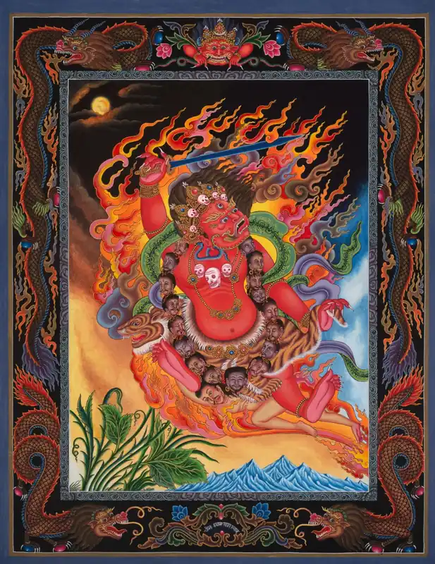 Thangka traditionnelle de l’art de Mahakala