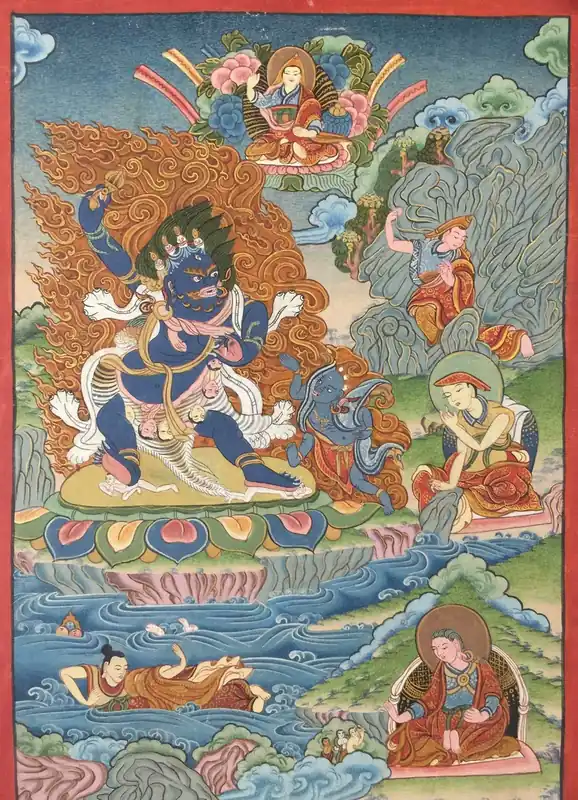 Peinture d’art tibétain de Vajrapani
