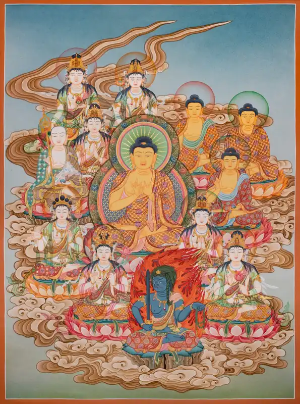 Style japonais – Thangka du Bouddha Shakyamuni