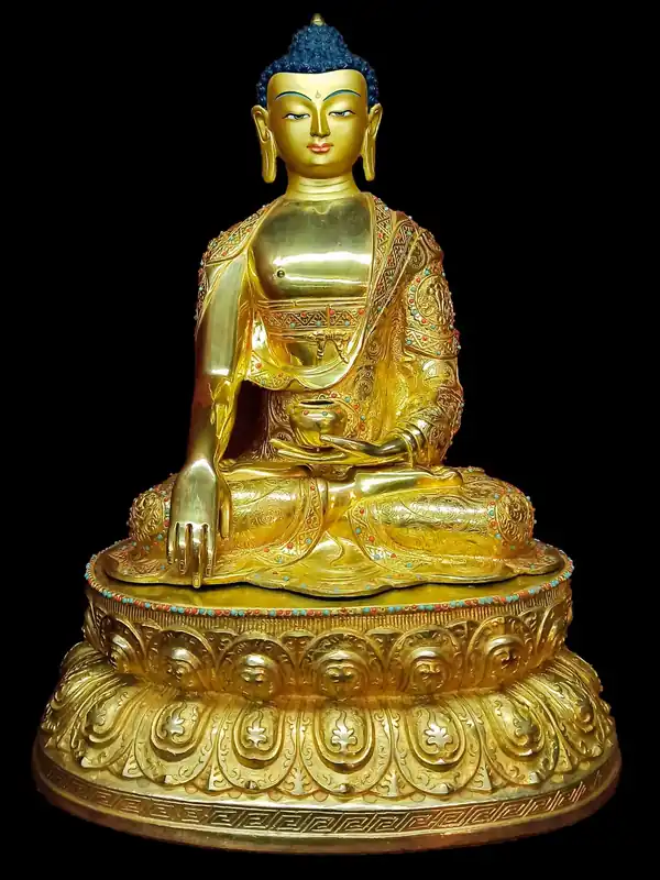 Statue du Bouddha Shakyamuni tibétain – Bouddha heureux
