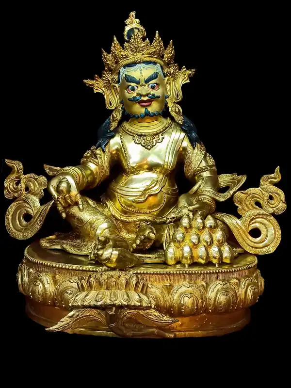 Statue de Jambhala Jaune Bouddhiste – Divinité de la Richesse