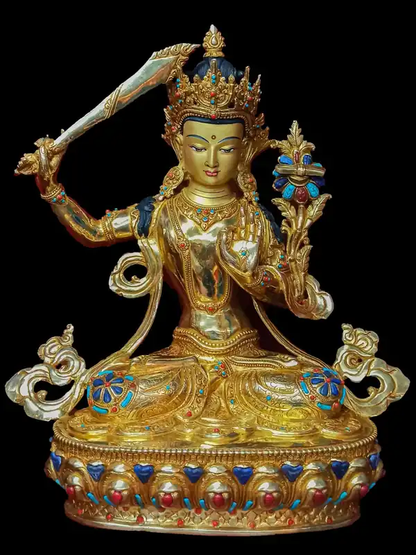 Sculpture tibétaine – Statue de Manjushri