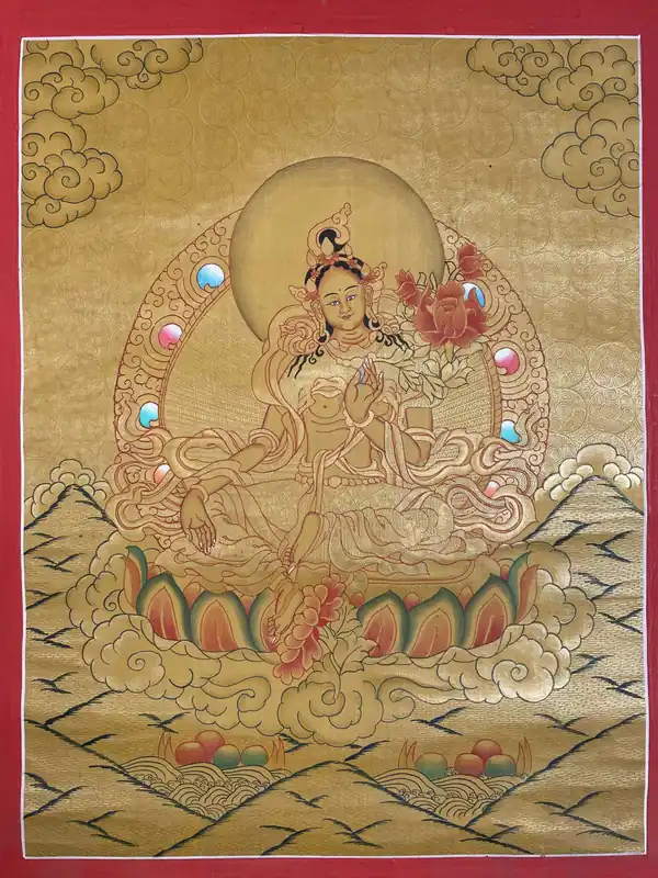 Peinture rituelle de la Tara Verte