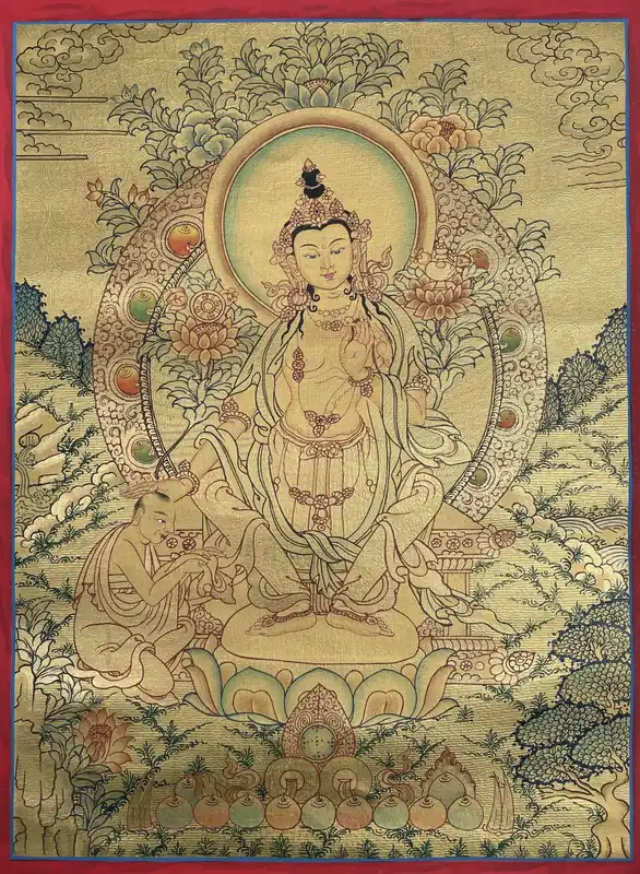 Peinture rituelle de Maitreya Bouddha