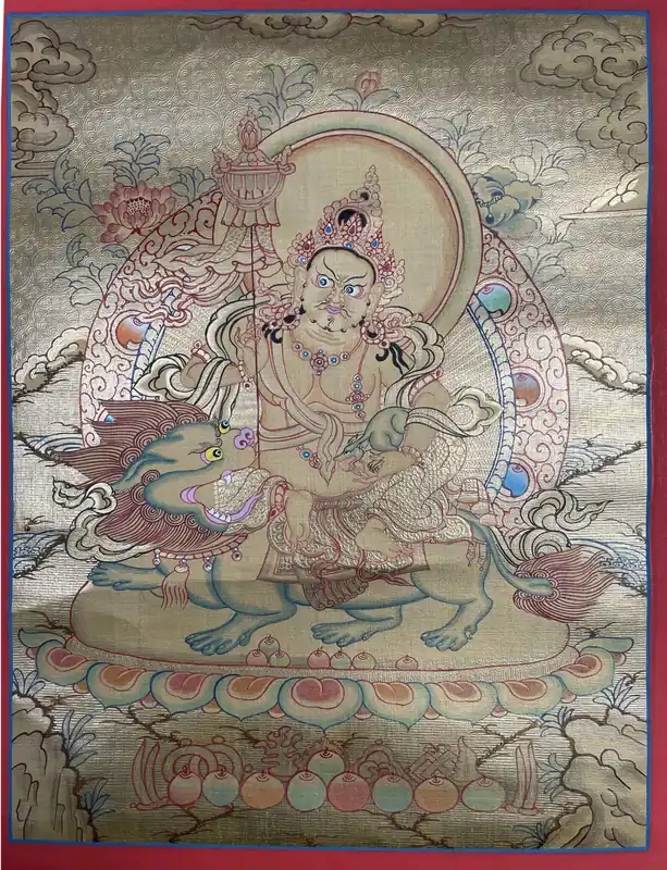 Peinture rituelle de Jambhala jaune