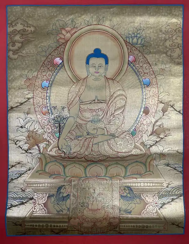 Peinture du Bouddha de Médecine faite à la main
