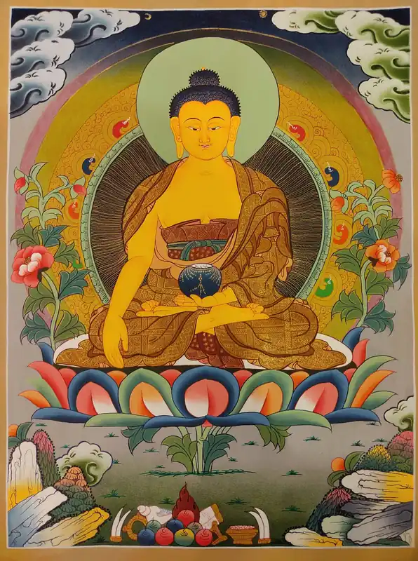 Thangka du Bouddha Shakyamuni fait main