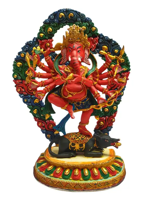 Divinité de la richesse – Statue de Jambhala rouge
