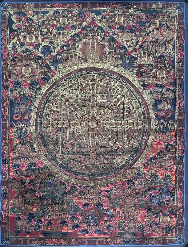 Art de la peinture mandala rituelle du Bouddha Shakyamuni