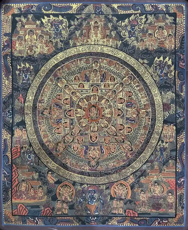 Art thangka du mandala bouddhiste de Shakyamuni Bouddha