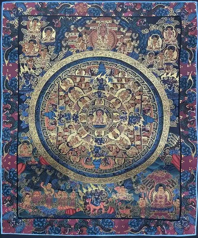 Peinture de mandala bouddhiste du Bouddha